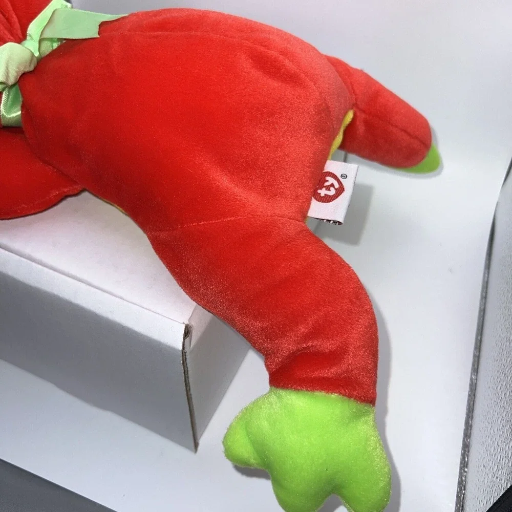 Vintage 1998 Ty Ribbit Pillow Pal Red and Green Frog‎ 15'' plush -Stuffed Animal